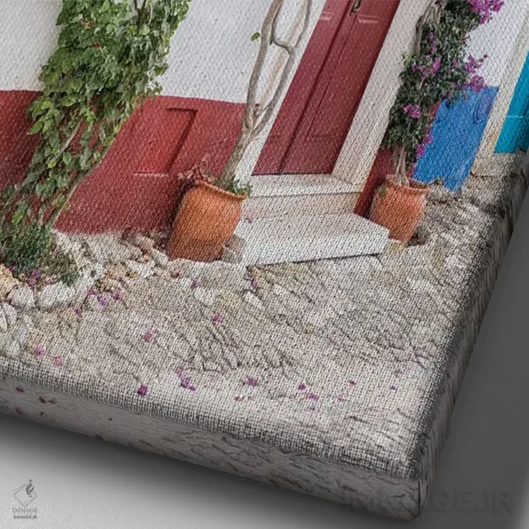 تابلو دکوراتیو Portugal, Obidos, Portugal,شکوفه های زیبای گل کاغذی در شهر سه… اثر جولی اگرز - نمای نزدیک بافت بوم
