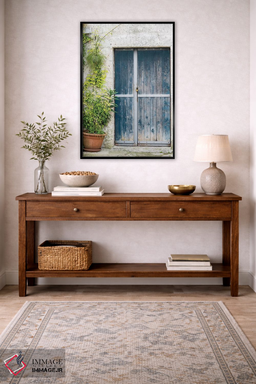 تابلو دکوراتیو در آبی بر خانه سنگی ساسی در ماترا اثر جولی اگرز - D3B