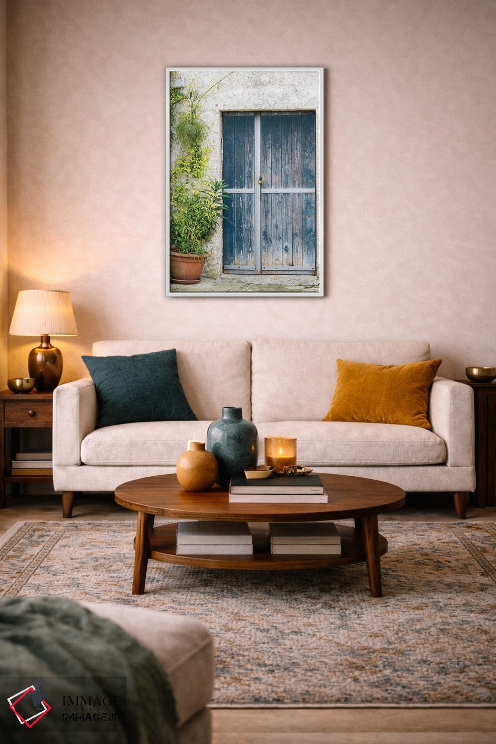 تابلو دکوراتیو در آبی بر خانه سنگی ساسی در ماترا اثر جولی اگرز - D2W