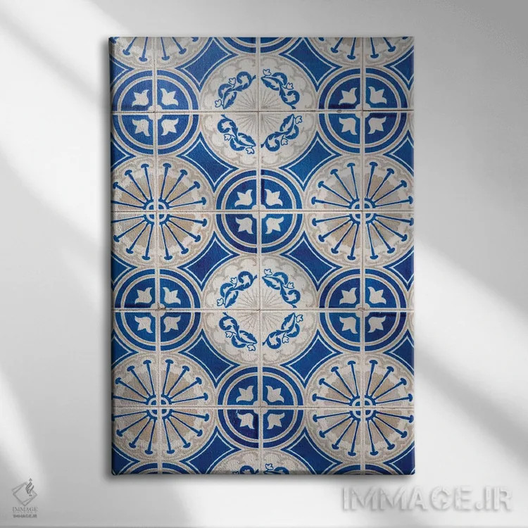 تابلو انتزاعی Aveiro. Colorful Azulejo Tiles On The Exterior Wall Of House.… اثر جولی اگرز - نمای روبهرو روی دیوار