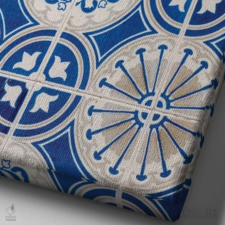 تابلو انتزاعی Aveiro. Colorful Azulejo Tiles On The Exterior Wall Of House.… اثر جولی اگرز - نمای نزدیک بافت بوم