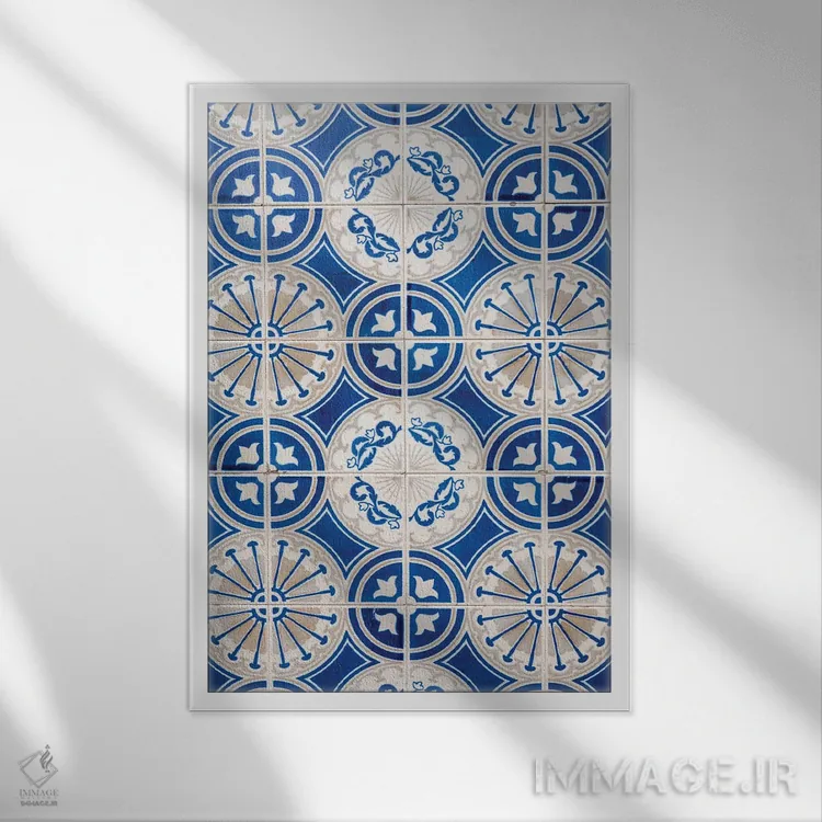 تابلو انتزاعی Aveiro. Colorful Azulejo Tiles On The Exterior Wall Of House.… اثر جولی اگرز - نمای قابدار سفید