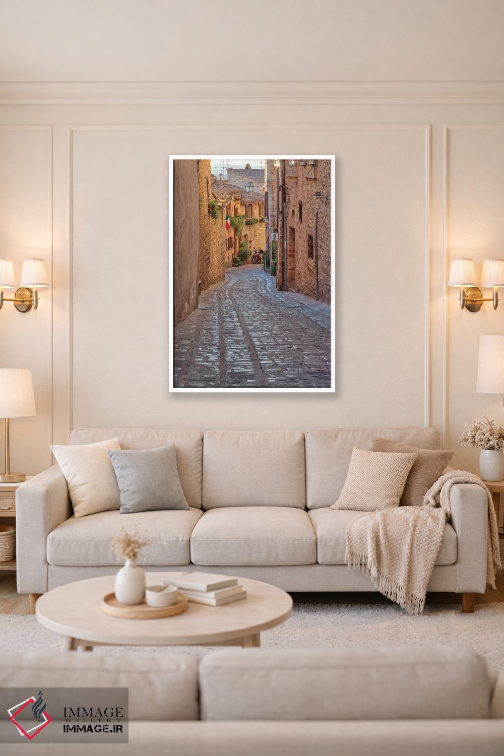 تابلو دکوراتیو Umbria Cobblestone Street In The Town Of Spello,ایتالیا، آمبر… اثر جولی اگرز - D3W