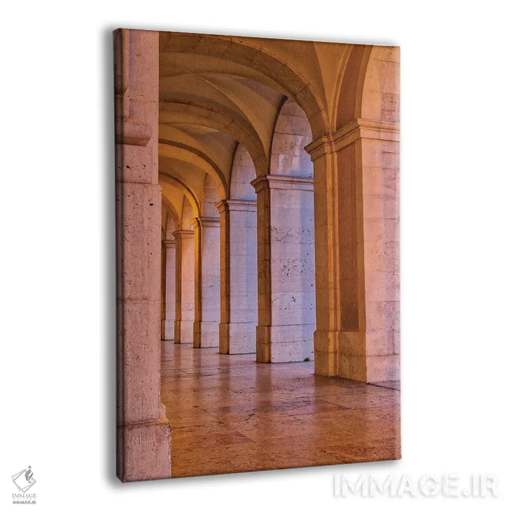 تابلو دکوراتیو Lisbon. Columns Of The Arcade Of Commerce Square With Evening… اثر جولی اگرز - نمای پرسپکتیو محصول