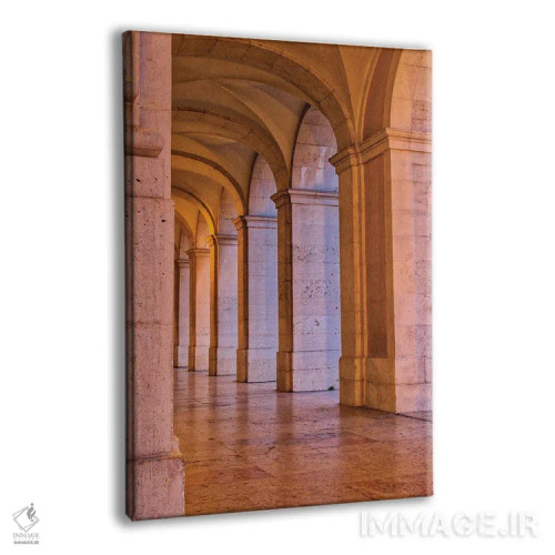تابلو دکوراتیو Lisbon. Columns Of The Arcade Of Commerce Square With Evening… اثر جولی اگرز - نمای پرسپکتیو محصول