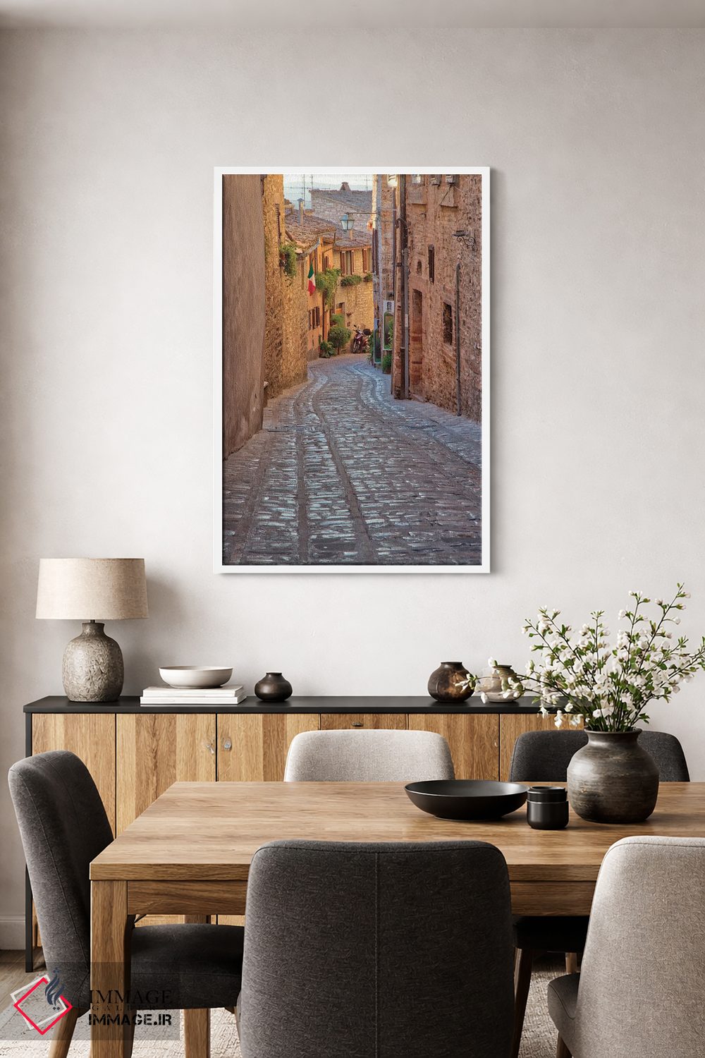 تابلو دکوراتیو Umbria Cobblestone Street In The Town Of Spello,ایتالیا، آمبر… اثر جولی اگرز - D4W