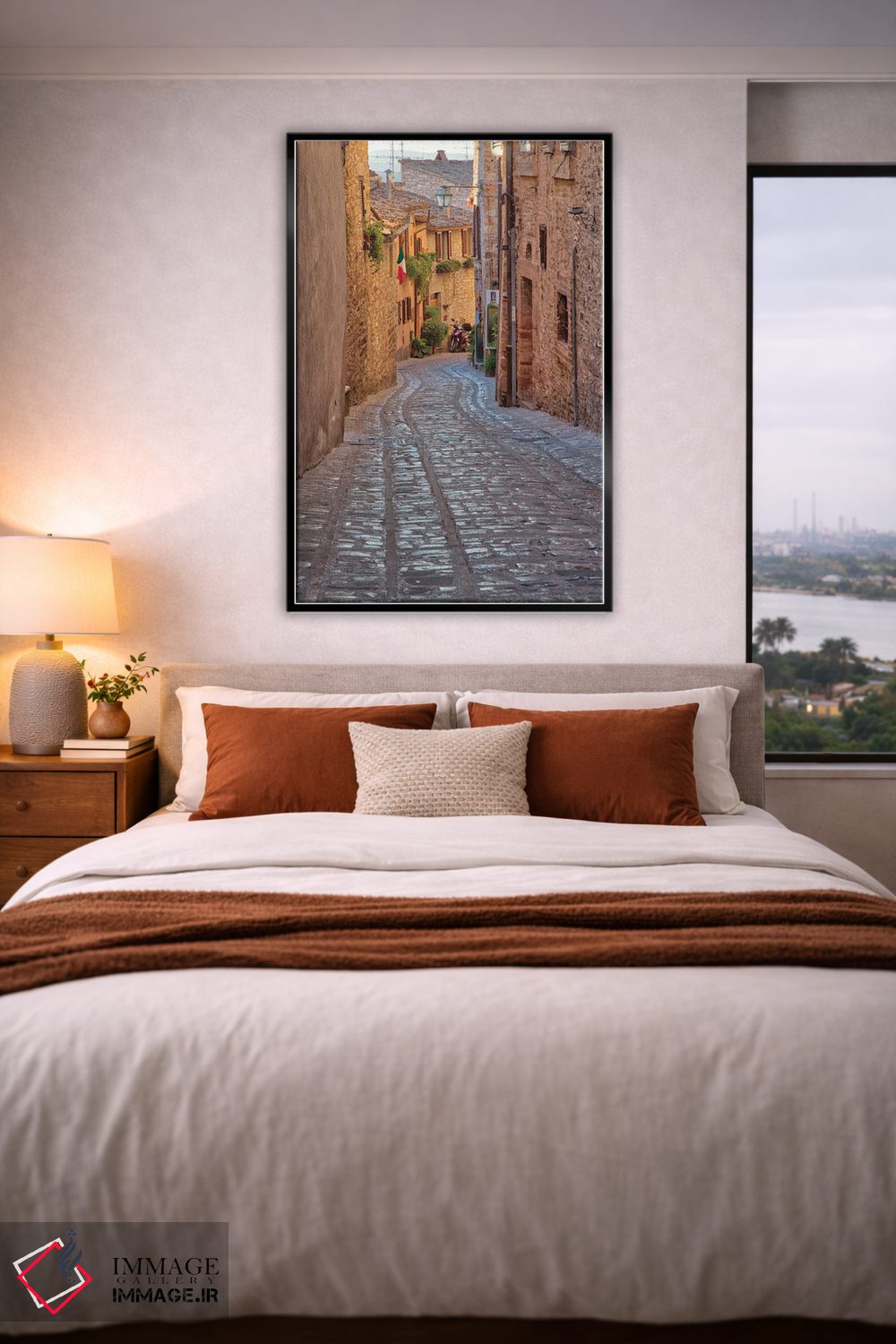 تابلو دکوراتیو Umbria Cobblestone Street In The Town Of Spello,ایتالیا، آمبر… اثر جولی اگرز - D6B
