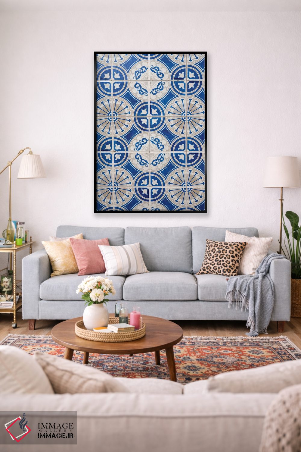 تابلو انتزاعی Aveiro. Colorful Azulejo Tiles On The Exterior Wall Of House.… اثر جولی اگرز - D1B