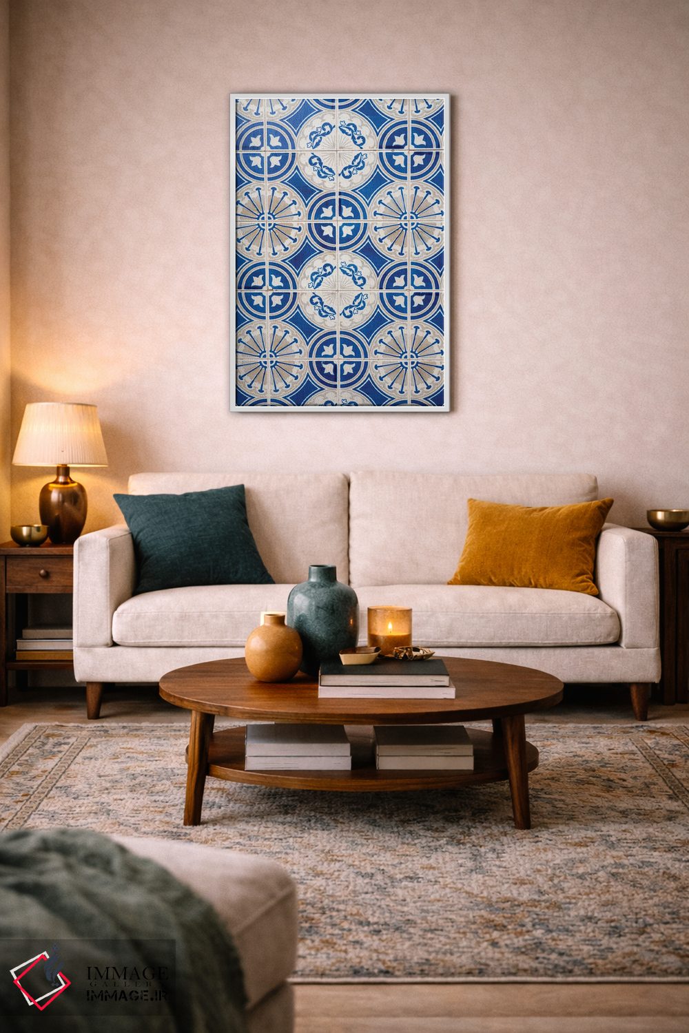 تابلو انتزاعی Aveiro. Colorful Azulejo Tiles On The Exterior Wall Of House.… اثر جولی اگرز - D3W