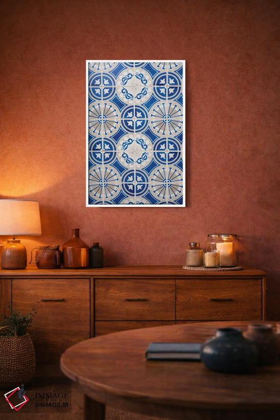 تابلو انتزاعی Aveiro. Colorful Azulejo Tiles On The Exterior Wall Of House.… اثر جولی اگرز - D4W