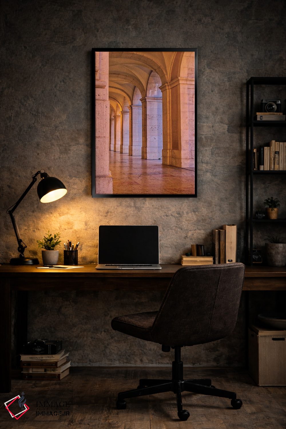 تابلو دکوراتیو Lisbon. Columns Of The Arcade Of Commerce Square With Evening… اثر جولی اگرز - D6B