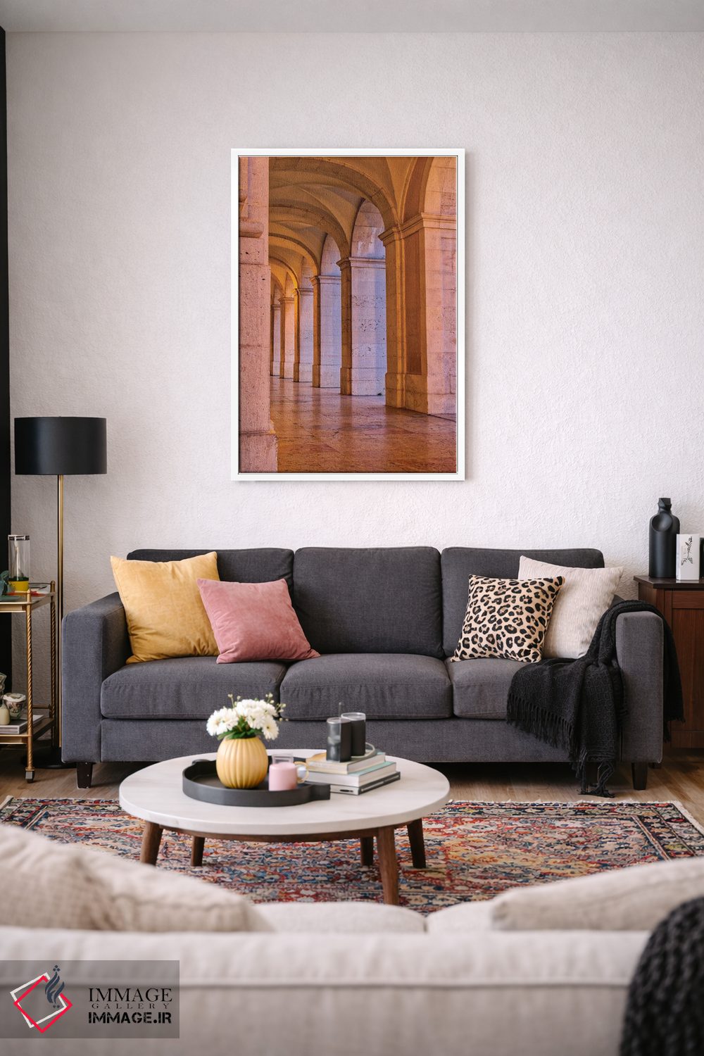 تابلو دکوراتیو Lisbon. Columns Of The Arcade Of Commerce Square With Evening… اثر جولی اگرز - D3W