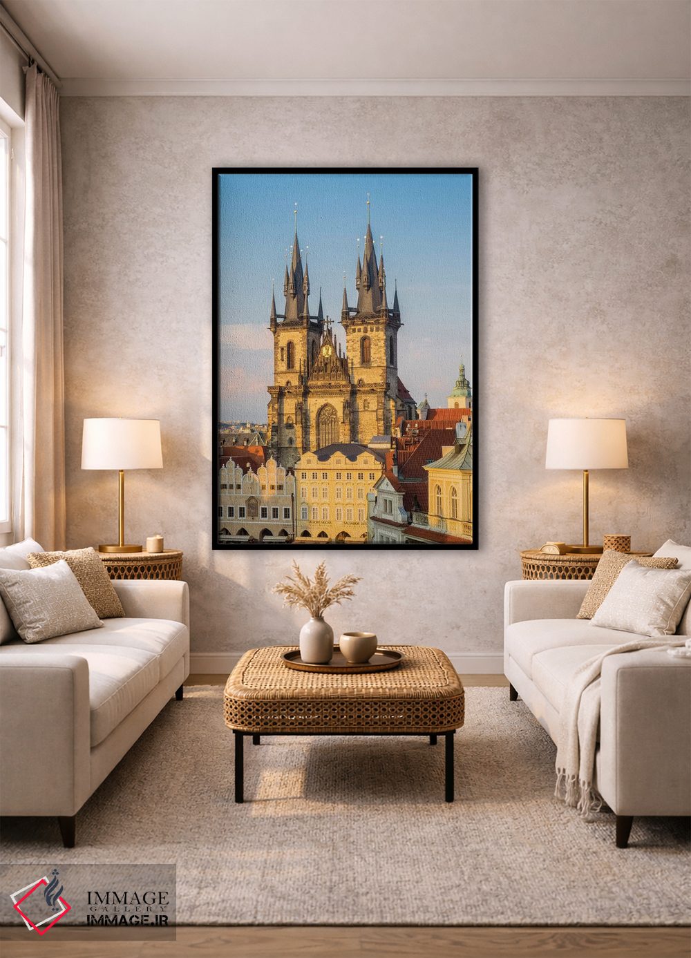 تابلو دکوراتیو Prague, Czech Republic,کلیسای تاین در میدان شهر قدیم، پراگ، ج… اثر جولی اگرز - D1B