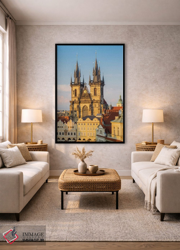 تابلو دکوراتیو Prague, Czech Republic,کلیسای تاین در میدان شهر قدیم، پراگ، ج… اثر جولی اگرز - D1B