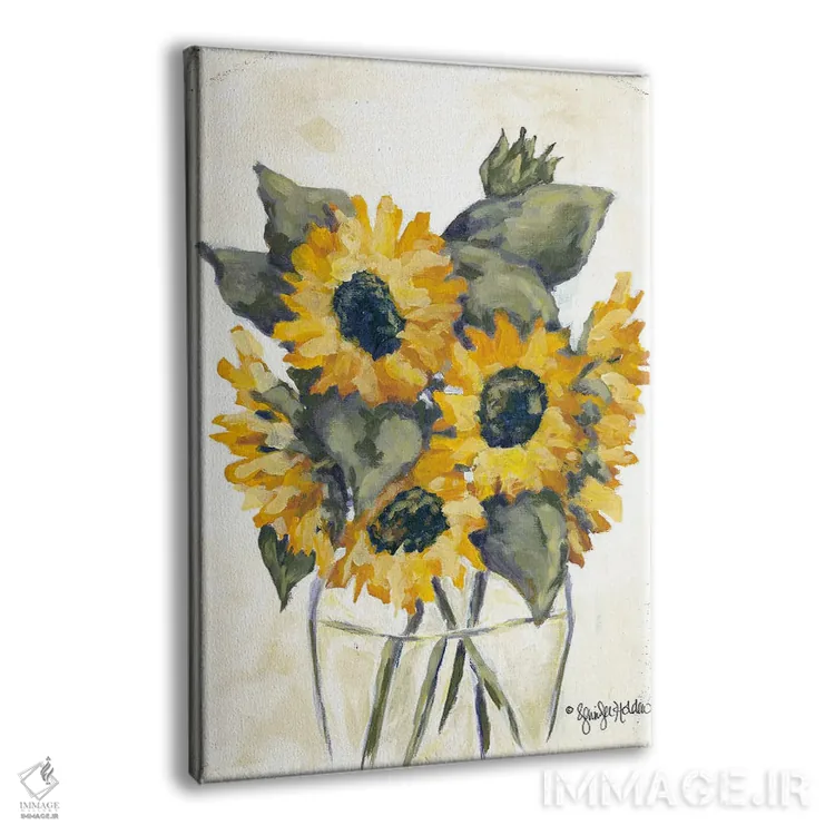 تابلو دکوراتیو برداشت آفتابگردان ها اثر جنیفر هولدن - نمای پرسپکتیو محصول