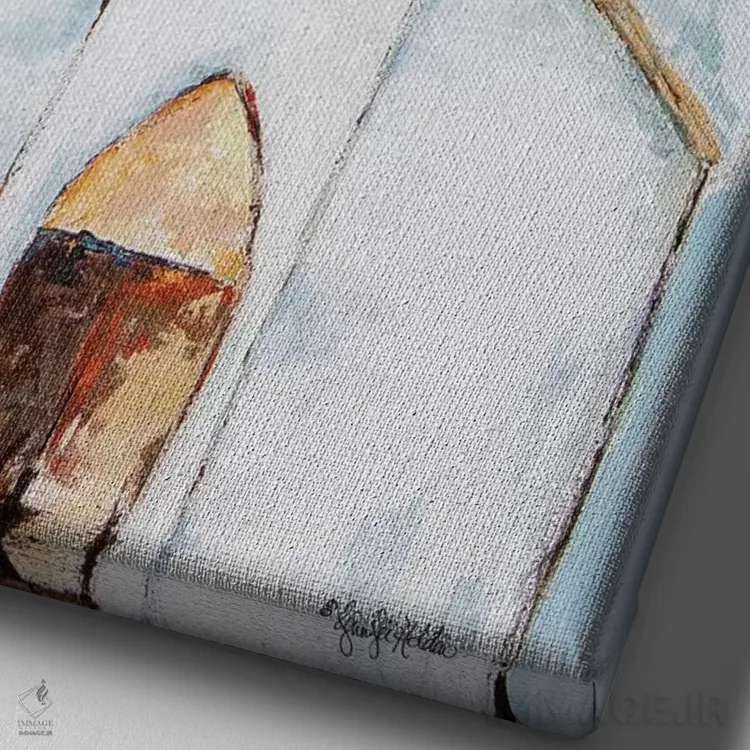 تابلو مدرن نزدیک صلیب اثر جنیفر هولدن - نمای نزدیک بافت بوم