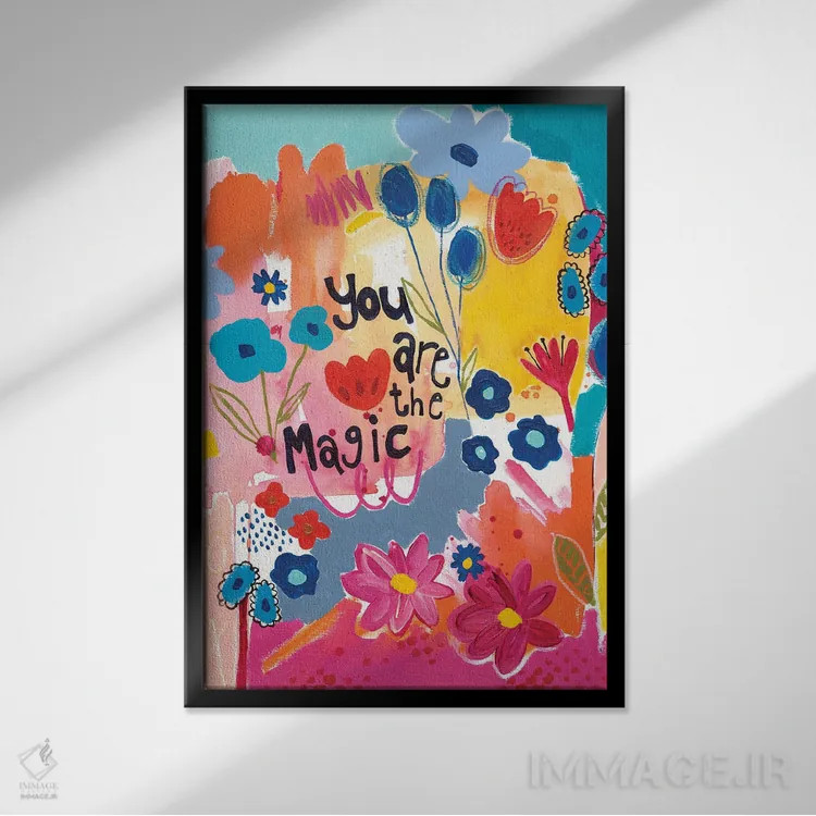 تابلو دکوراتیو تو گل جادویی هستی اثر جنیفر مک کالی - نمای قابدار مشکی