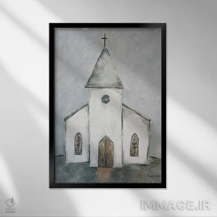تابلو دکوراتیو عصر کلیسا اثر جنیفر هولدن - نمای قابدار مشکی