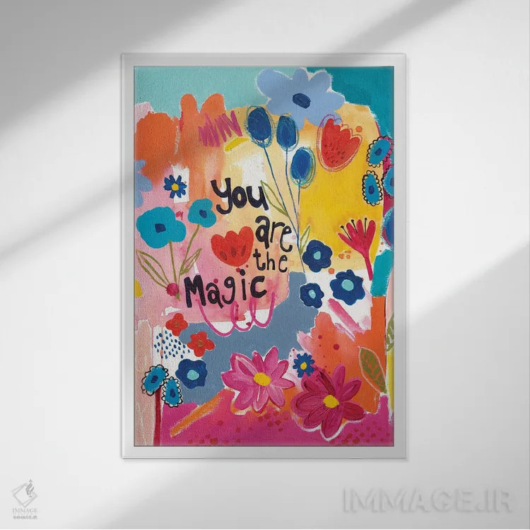 تابلو دکوراتیو تو گل جادویی هستی اثر جنیفر مک کالی - نمای قابدار سفید