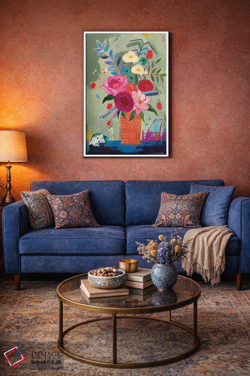 تابلو دکوراتیو گلدان نارنجی اثر جنیفر مک کالی - D1W