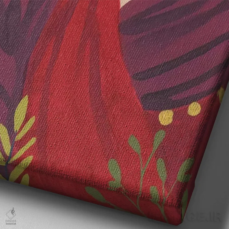 تابلو دکوراتیو باغ فریدا دو اثر جون اریکا وس - نمای نزدیک بافت بوم