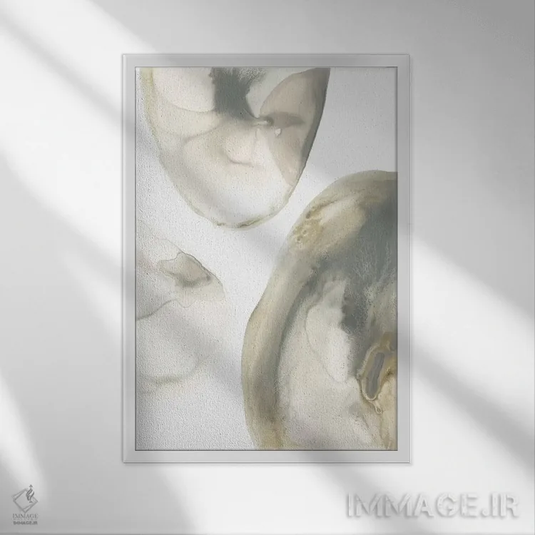 تابلو مینیمال ژئود طبیعی ۱ اثر جون اریکا وس - نمای قابدار سفید