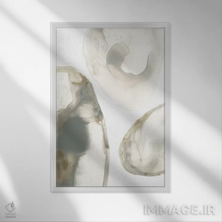 تابلو مینیمال ژئود طبیعی ۳ اثر جون اریکا وس - نمای قابدار سفید