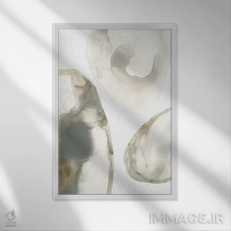 تابلو مینیمال ژئود طبیعی ۳ اثر جون اریکا وس - نمای قابدار سفید