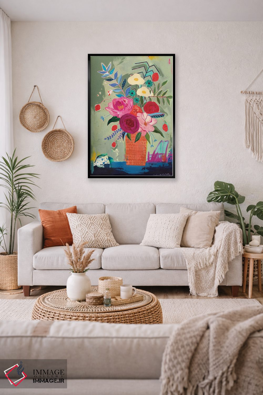 تابلو دکوراتیو گلدان نارنجی اثر جنیفر مک کالی - D3B