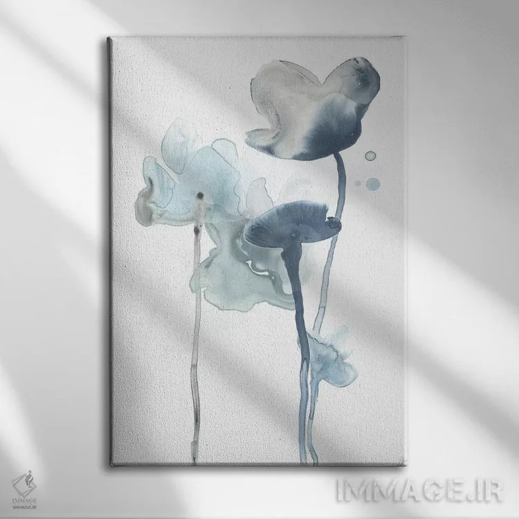 تابلو انتزاعی شکوفه های نیمه شب ۳ اثر جون اریکا وس - نمای روبهرو روی دیوار