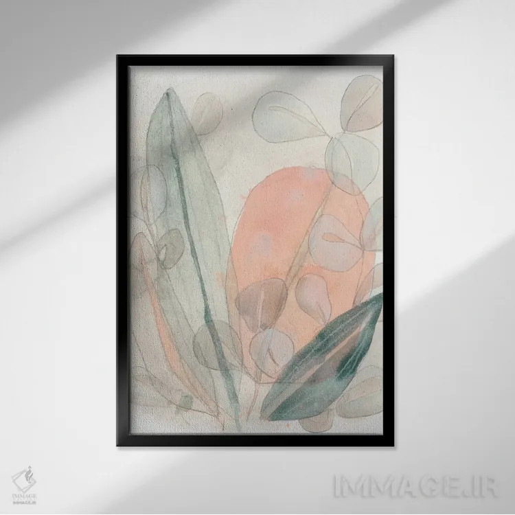 تابلو انتزاعی پراکندگی برگ یک اثر جون اریکا وس - نمای قابدار مشکی