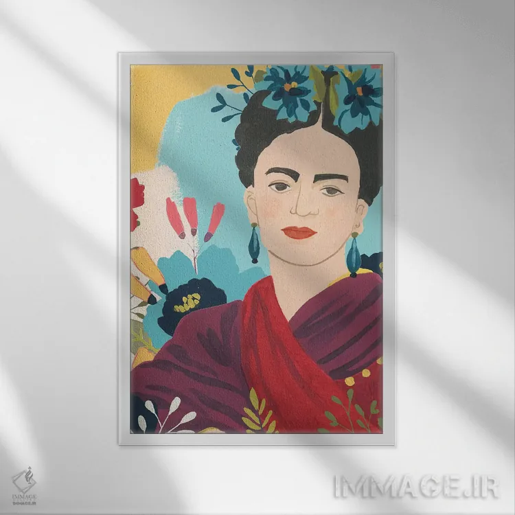 تابلو دکوراتیو باغ فریدا دو اثر جون اریکا وس - نمای قابدار سفید