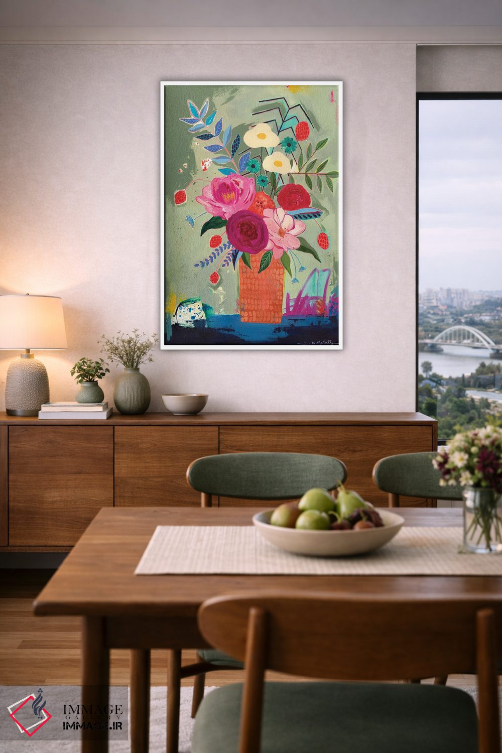 تابلو دکوراتیو گلدان نارنجی اثر جنیفر مک کالی - D5W