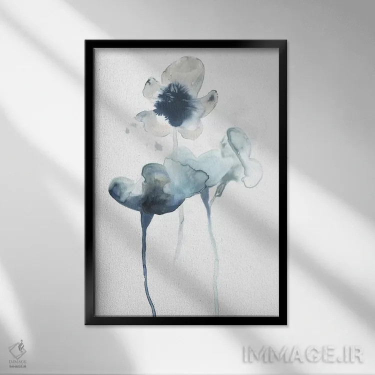 تابلو انتزاعی شکوفه های نیمه شب ۲ اثر جون اریکا وس - نمای قابدار مشکی
