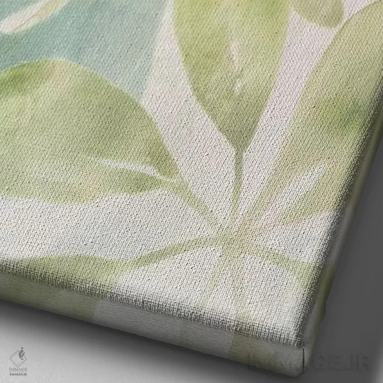 تابلو مینیمال دسر میوه استوایی ۱ اثر جون اریکا وس - نمای نزدیک بافت بوم