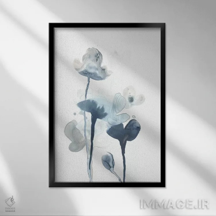 تابلو انتزاعی شکوفه های نیمه شب ۴ اثر جون اریکا وس - نمای قابدار مشکی