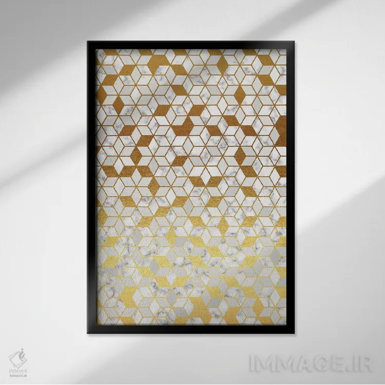 تابلو انتزاعی ترازو ۳ اثر ژان کلی - نمای قابدار مشکی