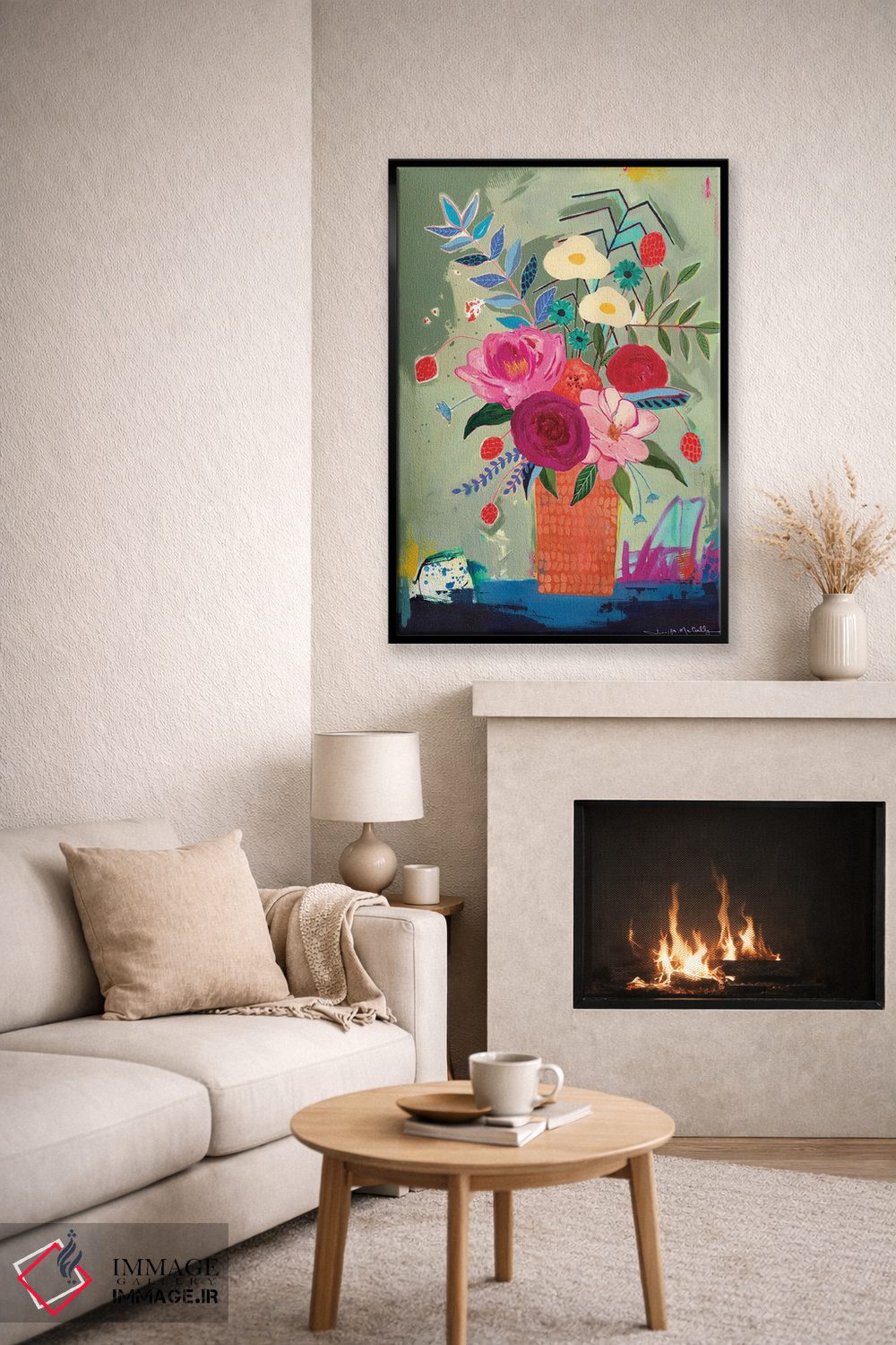 تابلو دکوراتیو گلدان نارنجی اثر جنیفر مک کالی - D6B