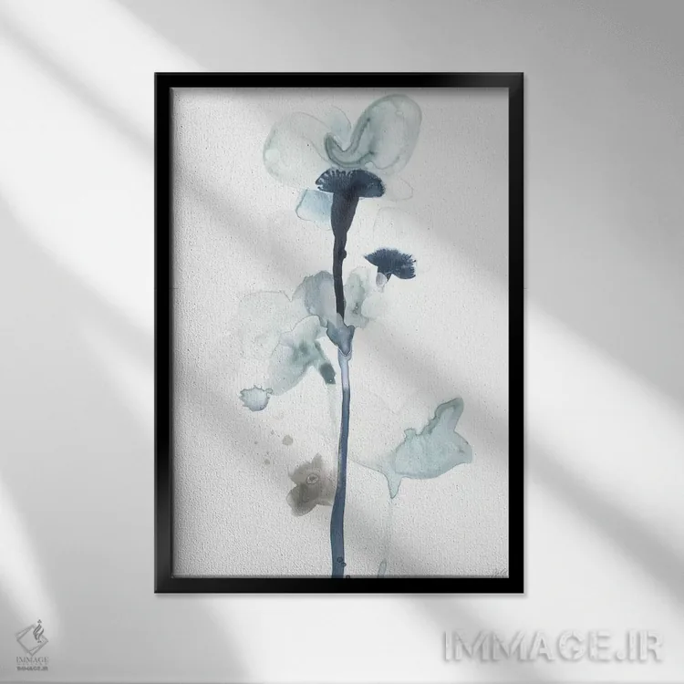 تابلو انتزاعی شکوفه های نیمه شب ۱ اثر جون اریکا وس - نمای قابدار مشکی