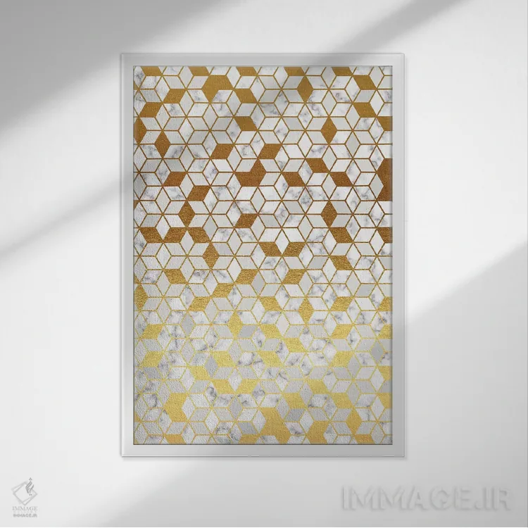 تابلو انتزاعی ترازو ۳ اثر ژان کلی - نمای قابدار سفید