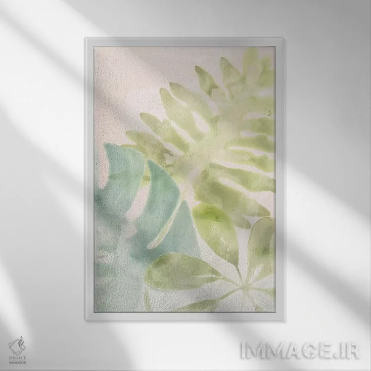 تابلو مینیمال دسر میوه استوایی ۱ اثر جون اریکا وس - نمای قابدار سفید