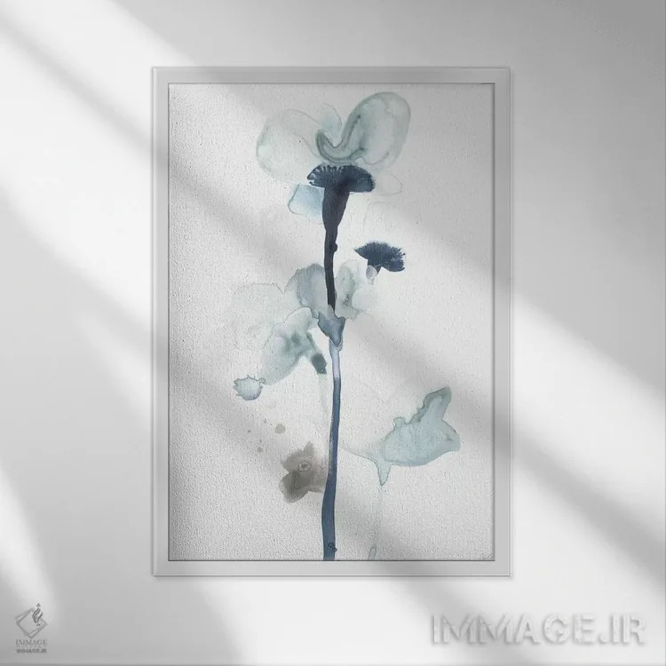 تابلو انتزاعی شکوفه های نیمه شب ۱ اثر جون اریکا وس - نمای قابدار سفید