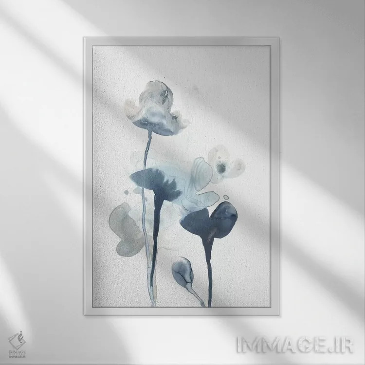 تابلو انتزاعی شکوفه های نیمه شب ۴ اثر جون اریکا وس - نمای قابدار سفید