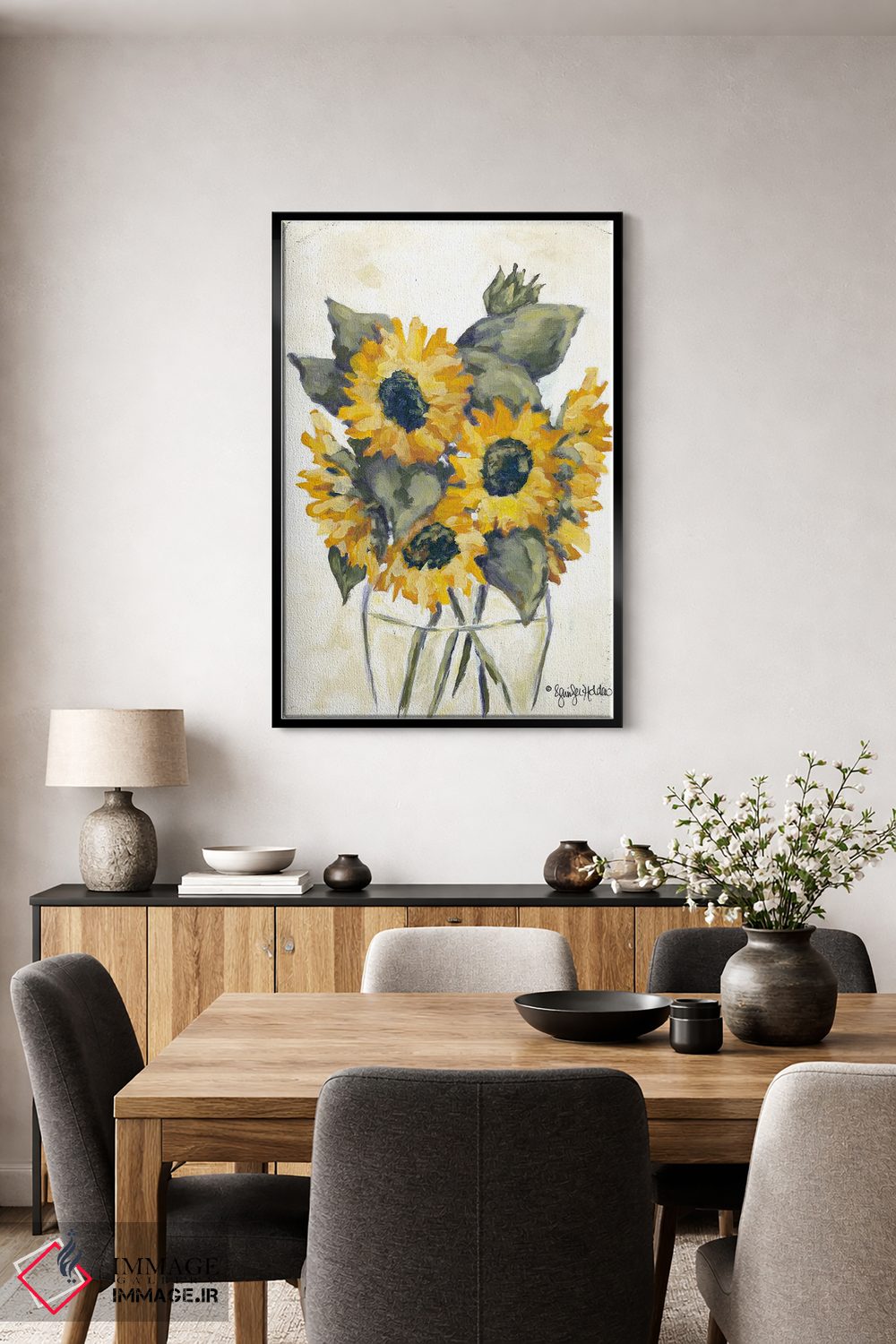 تابلو دکوراتیو برداشت آفتابگردان ها اثر جنیفر هولدن - D4B