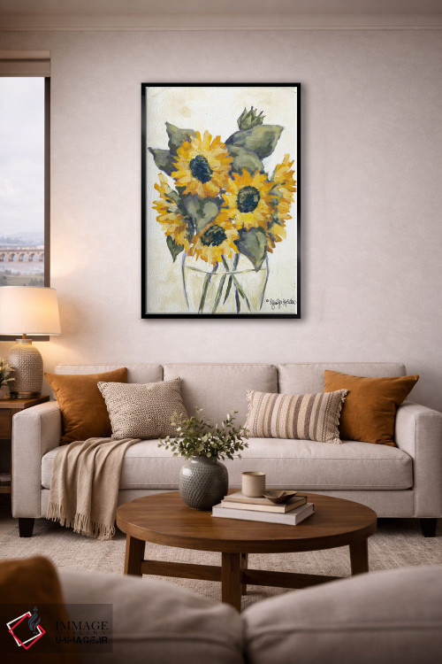 تابلو دکوراتیو برداشت آفتابگردان ها اثر جنیفر هولدن - D5B