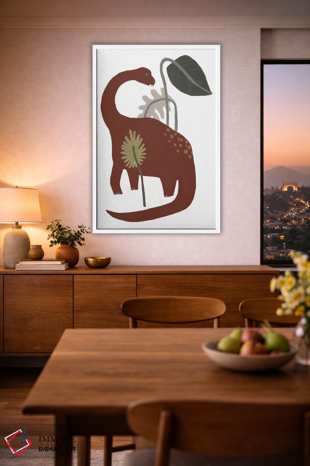 تابلو دکوراتیو دایناسور قدرتمند چهار اثر جون اریکا وس - D1W