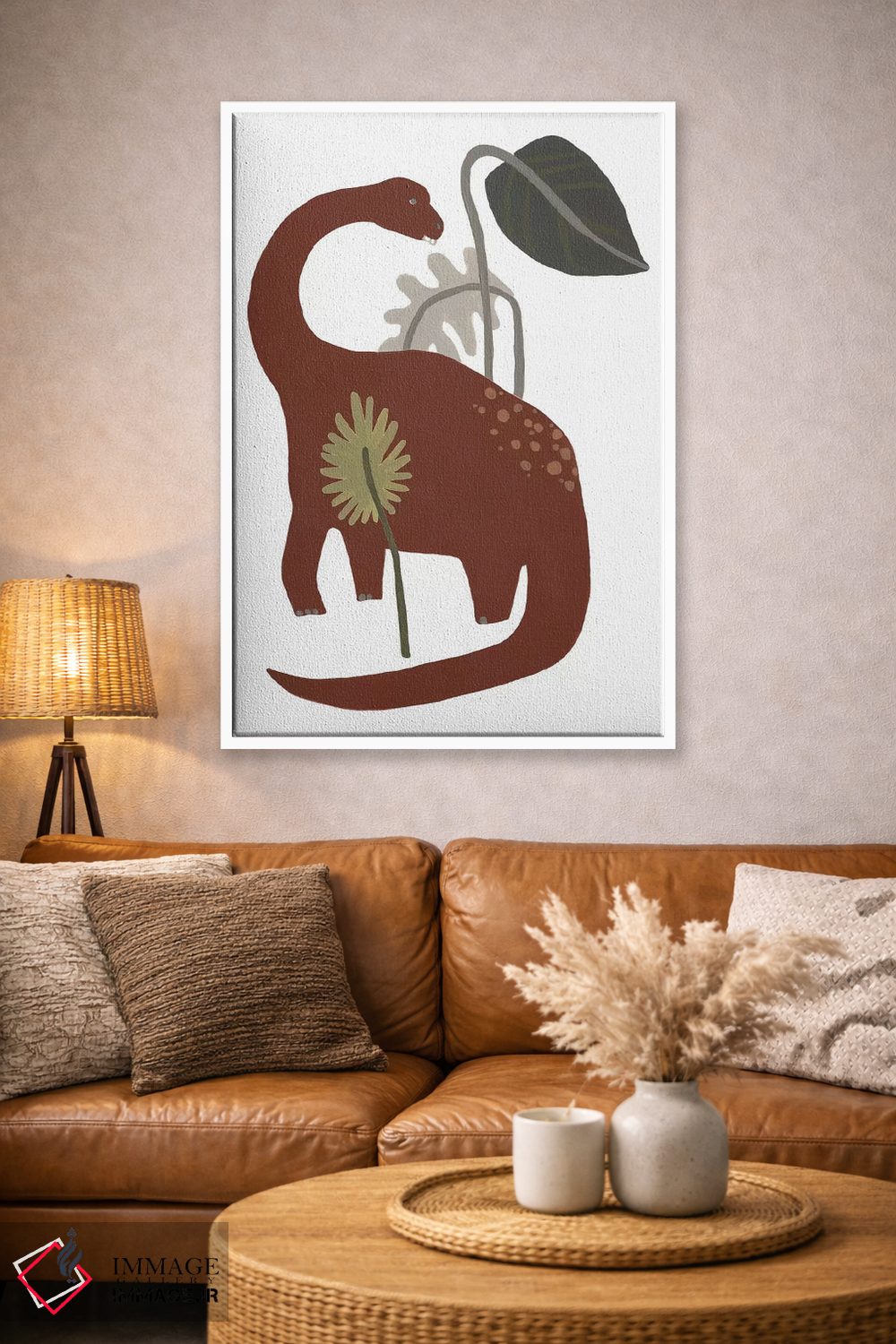 تابلو دکوراتیو دایناسور قدرتمند چهار اثر جون اریکا وس - D3W