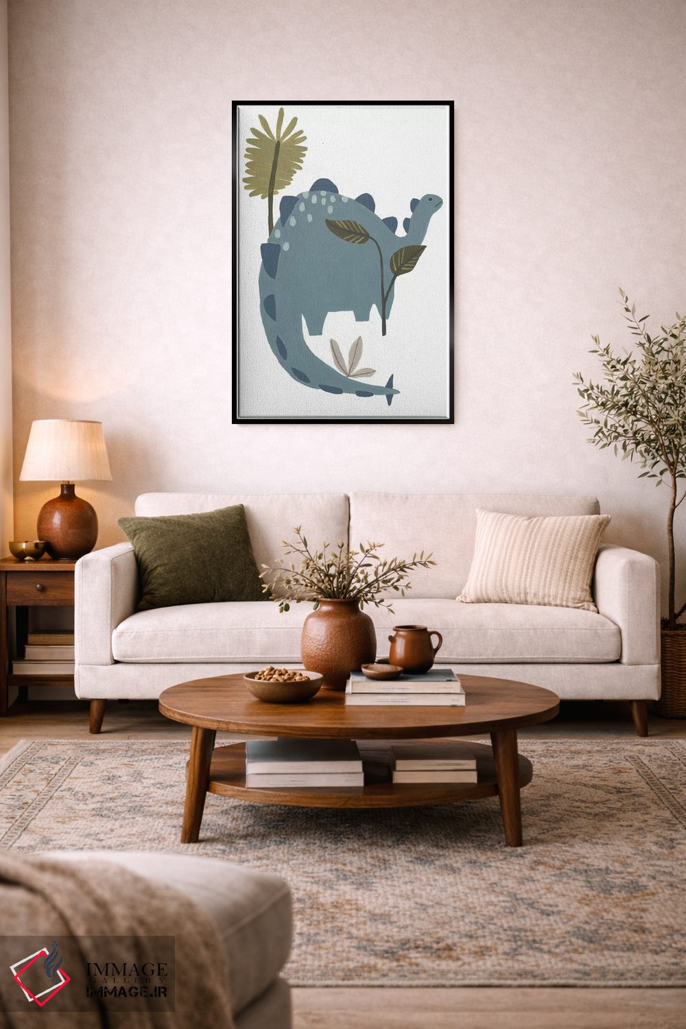 تابلو دکوراتیو دایناسور قدرتمند یک اثر جون اریکا وس - D5B