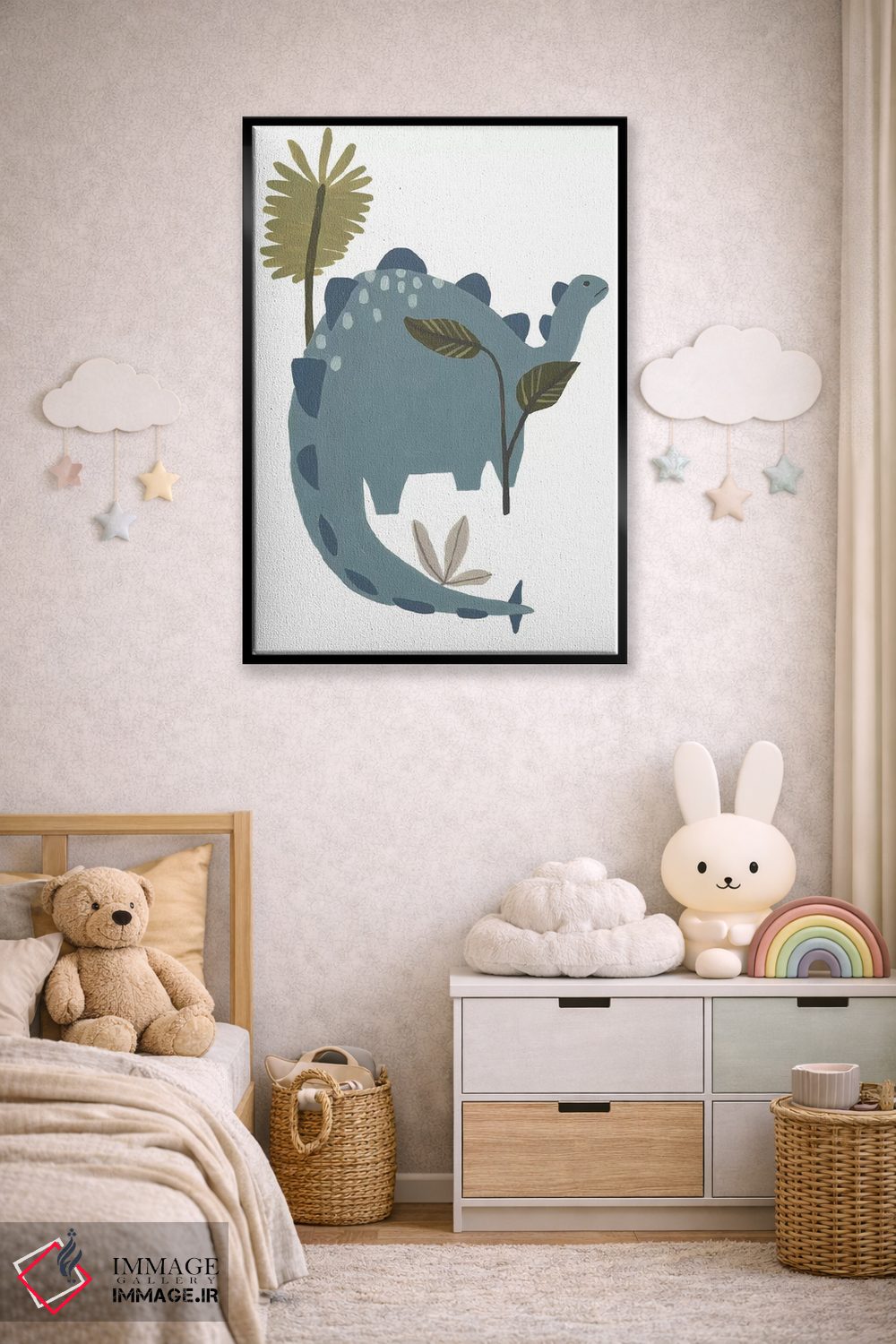 تابلو دکوراتیو دایناسور قدرتمند یک اثر جون اریکا وس - D6B