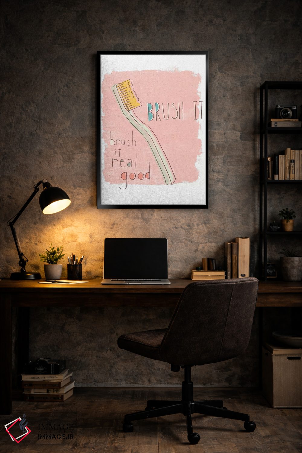 تابلو دکوراتیو بازی گفتاری توالتی سه اثر جون اریکا وس - D6B